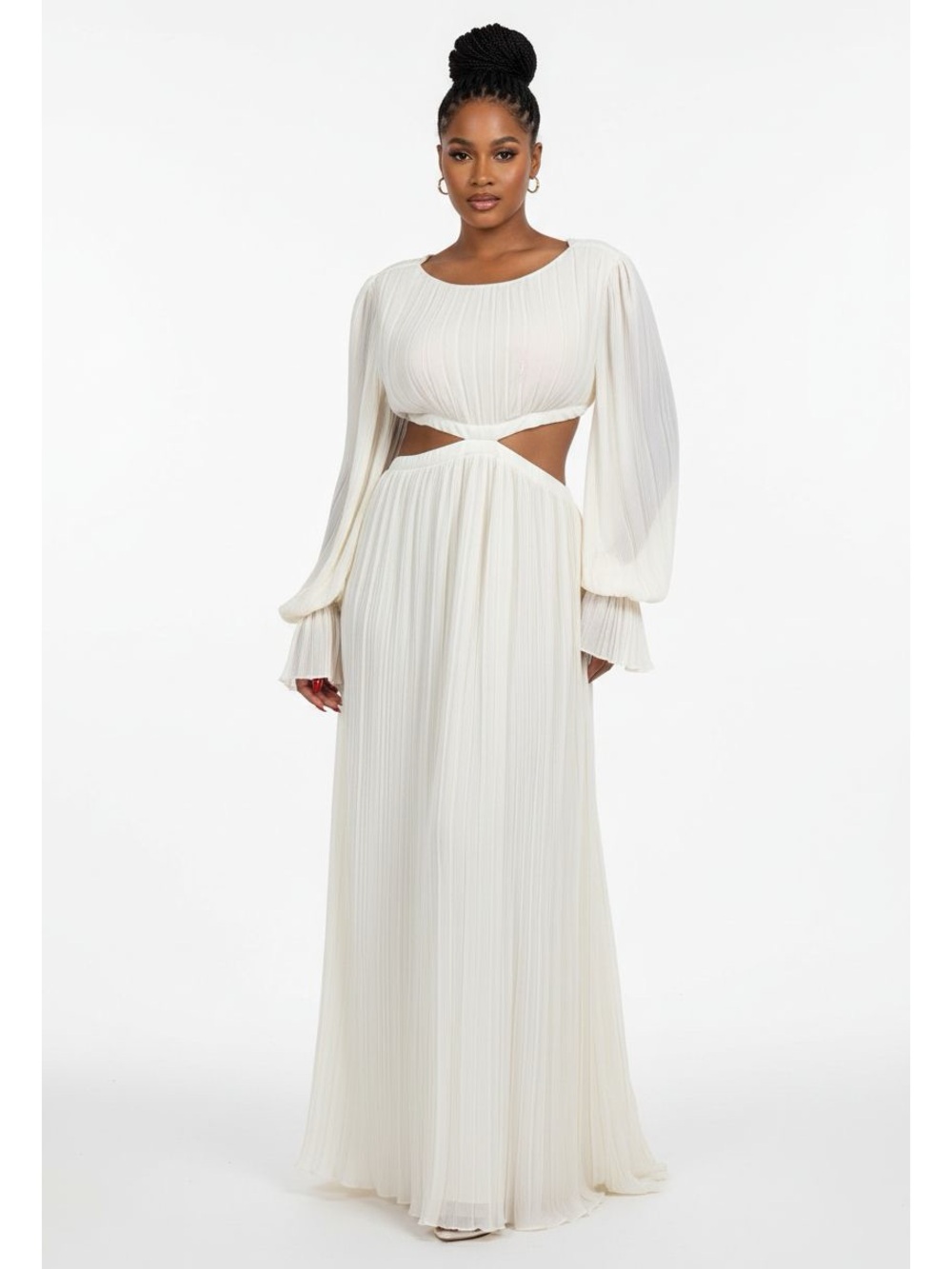 Cutout Pleated Plissé Maxi Dress Chic Grecian Wedding Rehearsal